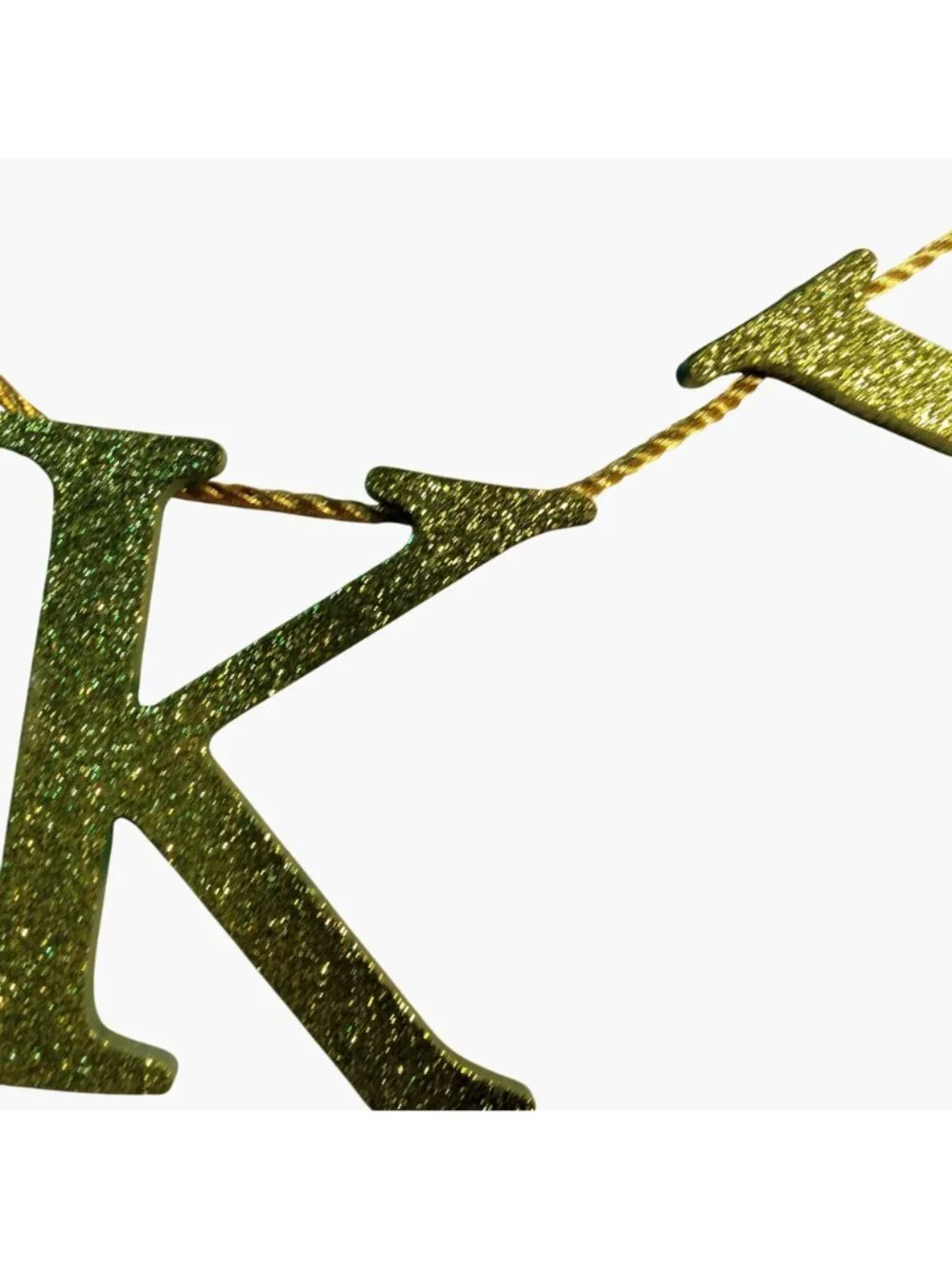 Lucky St Patricks Day Garland 38 In Green Glitter Shamrocks Luck of Irish